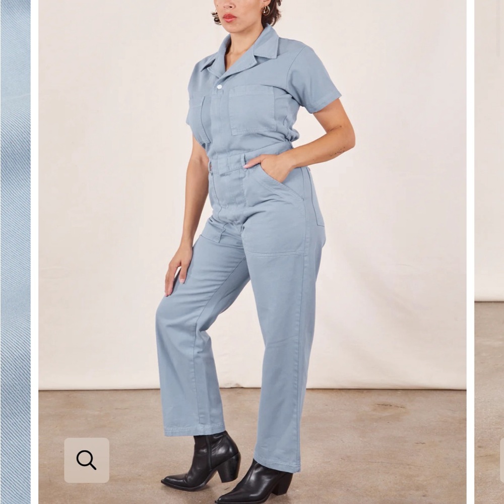Big Bud Press Baby Blue Short Sleeve Jumpsuit - L
